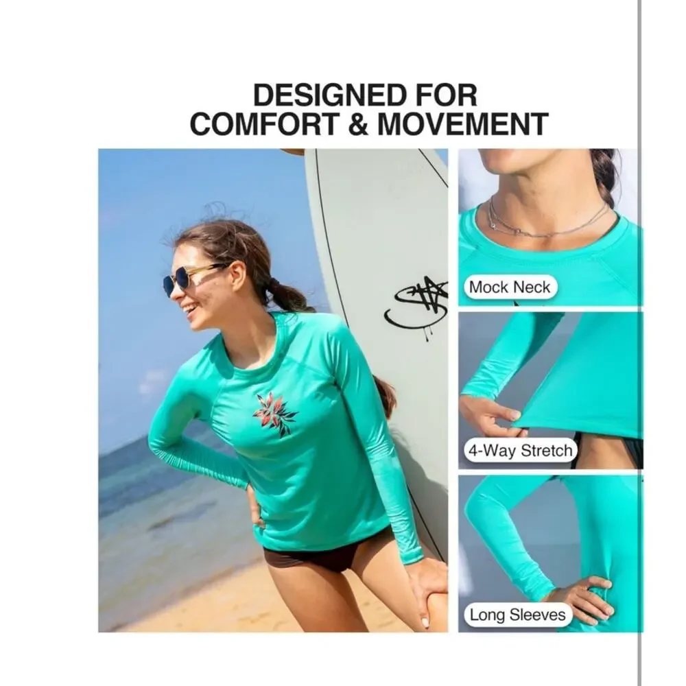 Kanu Surf Misses UPF 50+ Long Sleeved Active Rashguard & Workout Top Medium